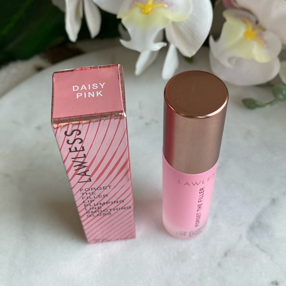 NEW LAWLESS Forget The Filler Lip Plumper Line Smoothing Gloss - Daisy Baby Pink - Picture 6 of 13